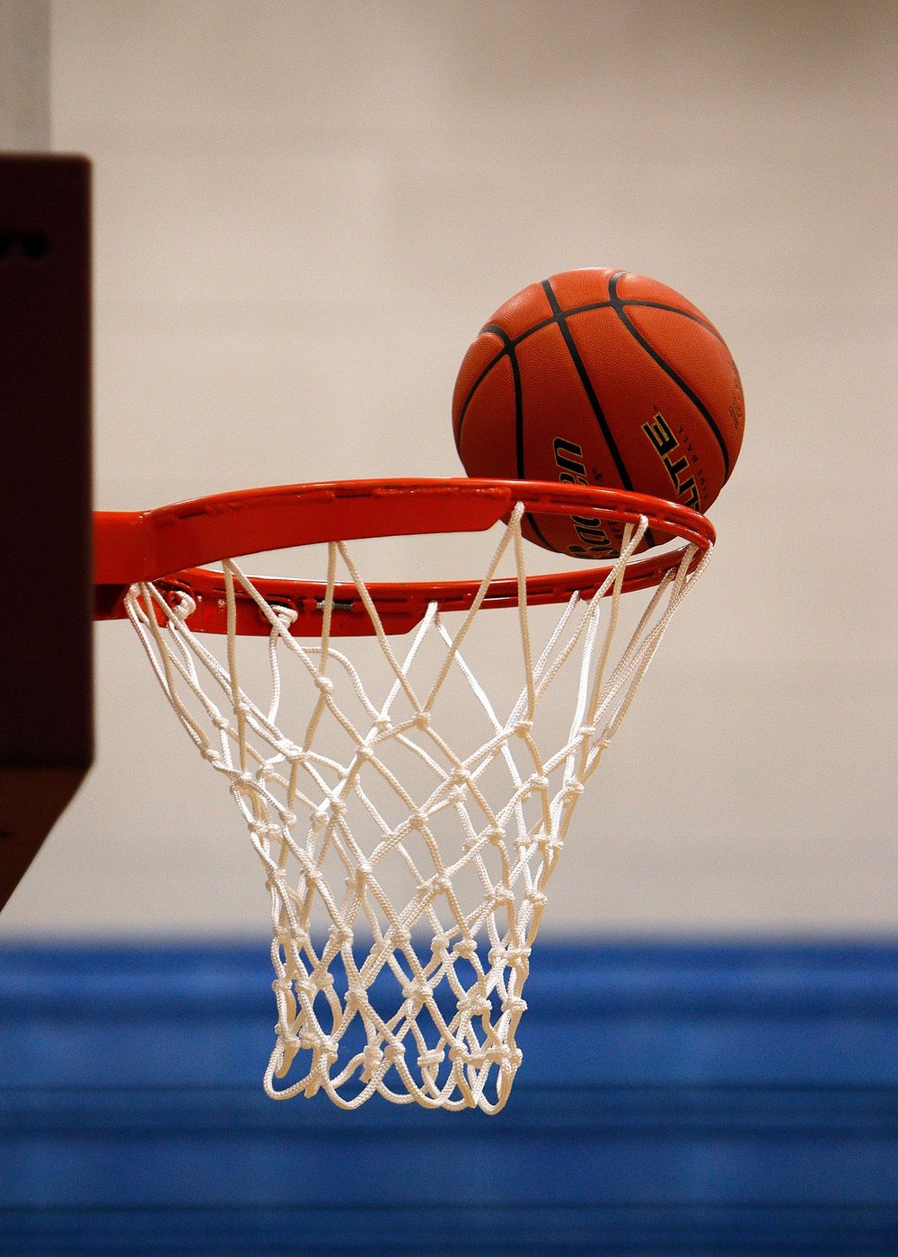 basketball going into hoop