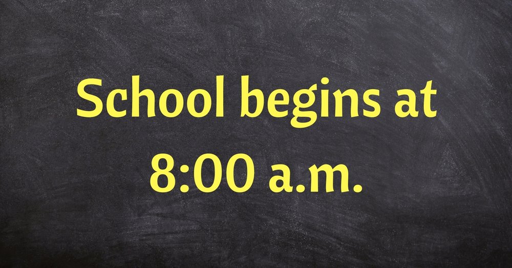 8 a.m. school day start