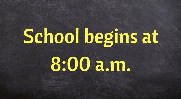 8 a.m. school day start
