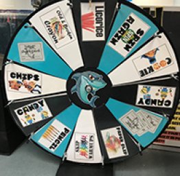 spinning wheel featuring prizes