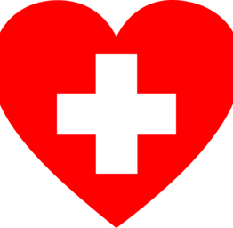 heart with medical cross in center