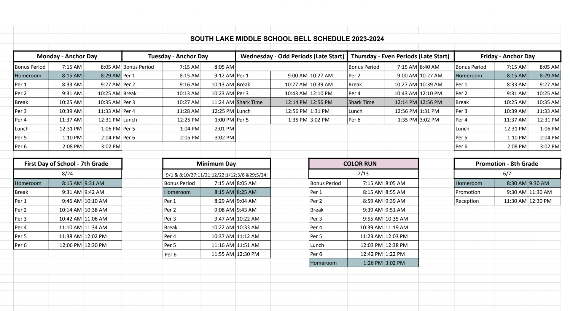 2023-24 south lake schedule